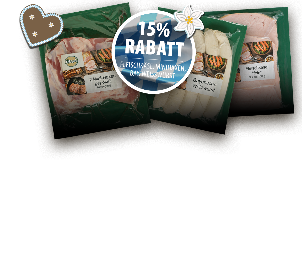 Verpackung Fleisch zum Oktoberfest